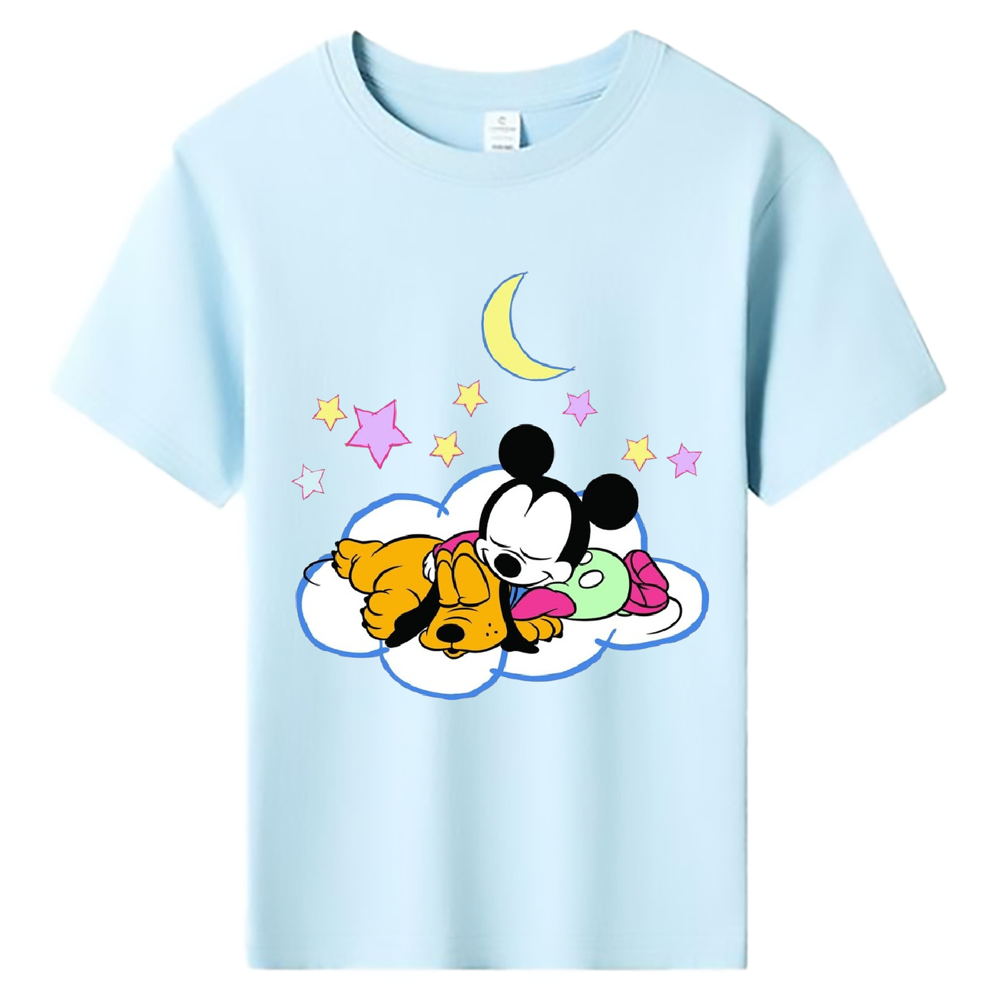 ミッキーマウス Mickey Mouse 綿100％キッズTシャツ（フロントプリント）
